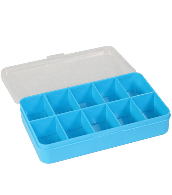Everything Mary 6" Blue 10 Compartment Plastic Storage Box With Lid, , hi-res, image 2