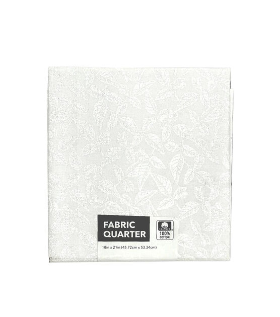 18" x 21" White Vines Cotton Fabric Quarter 1pc by Keepsake Calico