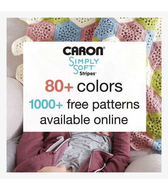 Caron Simply Soft Stripes 235yds Worsted Acrylic Yarn, , hi-res, image 4