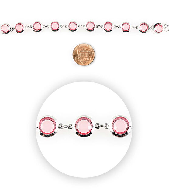 Pink Glass & Metal Bead Strand Connectors by hildie & jo