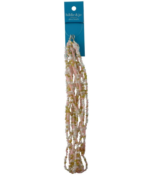14" Pink & White Glass Bead Strand by hildie & jo