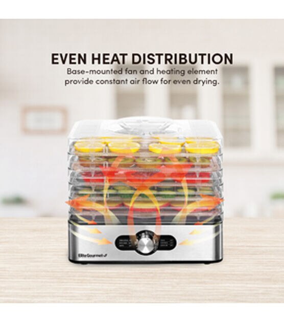 Elite Gourmet 5 Stainless Steel Tray Food Dehydrator w/ Temp Controls, , hi-res, image 4