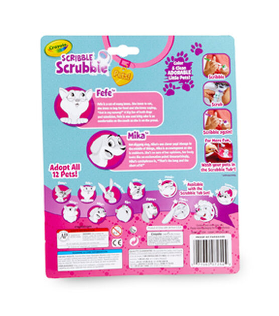 Crayola 2ct Scribble Scrubbie Pets Animal Toy Set, , hi-res, image 2