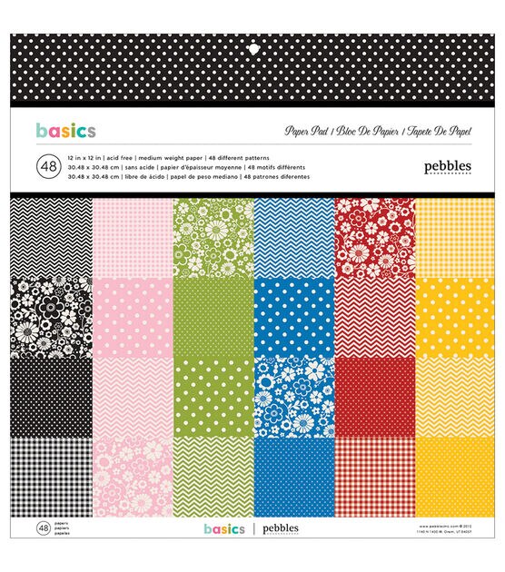 Pebbles Basics Paper Pad 12"x12"