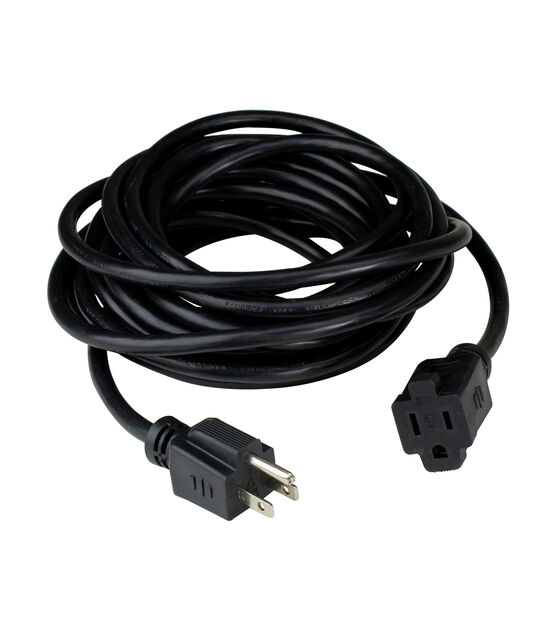 Northlight 20ft Black 3-Prong Outdoor Extension Power Cord, , hi-res, image 1