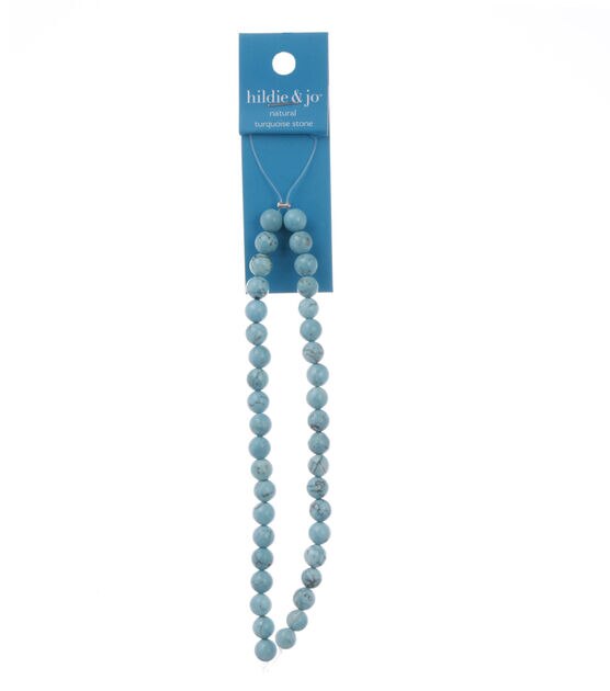 5" Turquoise Dyed Wagnerite Stone Beads 2pk by hildie & jo