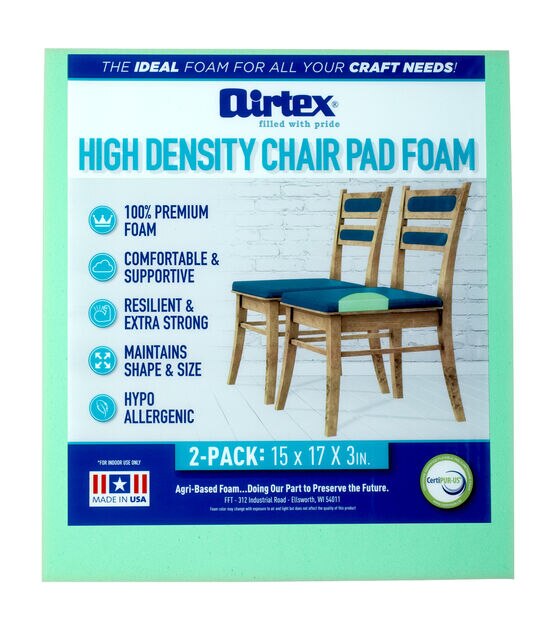 Airtex 3 x 17 High Density Foam Chair Pads 2pk