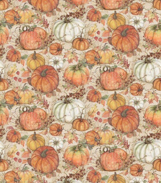 Susan Winget Pumpkins Fall Cotton Fabric, , hi-res, image 2