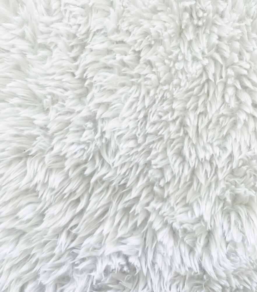 Costume Faux Fur Fabric, White, swatch, image 16