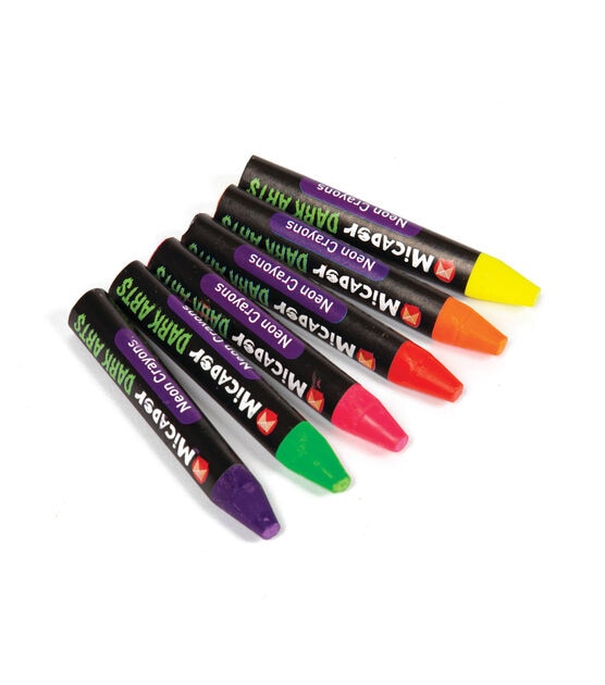Micador Dark Arts, Neon Glow Crayons Pack, 6 - Crayon Set