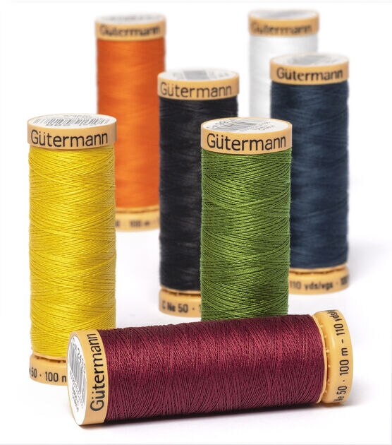 Gutermann 100% Natural Cotton Sewing Thread 274 yd (10 Colors #1001 - - All  About Fabrics