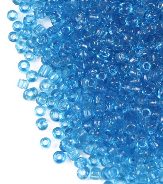 2mm Transparent Turquoise Glass Seed Beads by hildie & jo, , hi-res, image 2