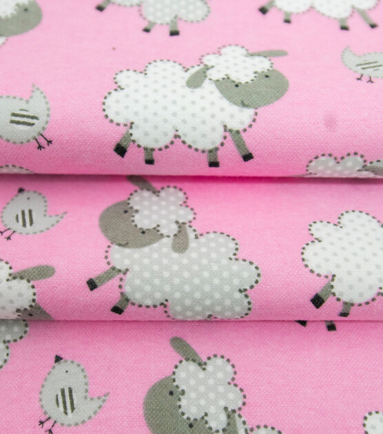 Pink Sheep Super Snuggle Flannel Fabric, , hi-res, image 3