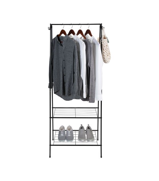 Organize It All 59" Garment Rack With 2 Tier Shelving, , hi-res, image 9