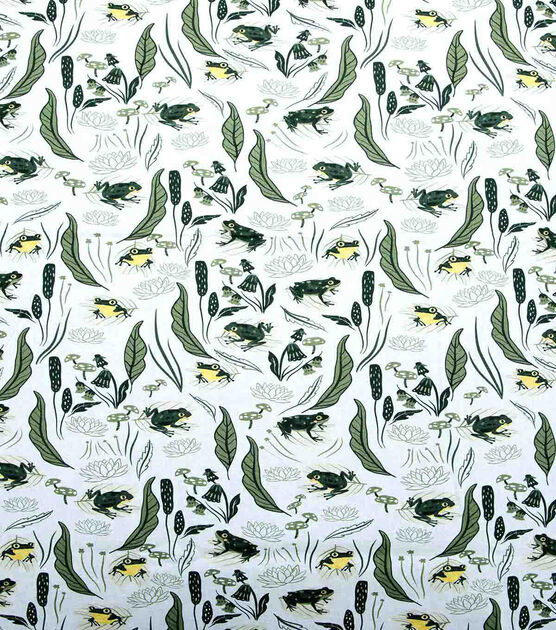 Frogs On Lilly Pads Novelty Cotton Fabric