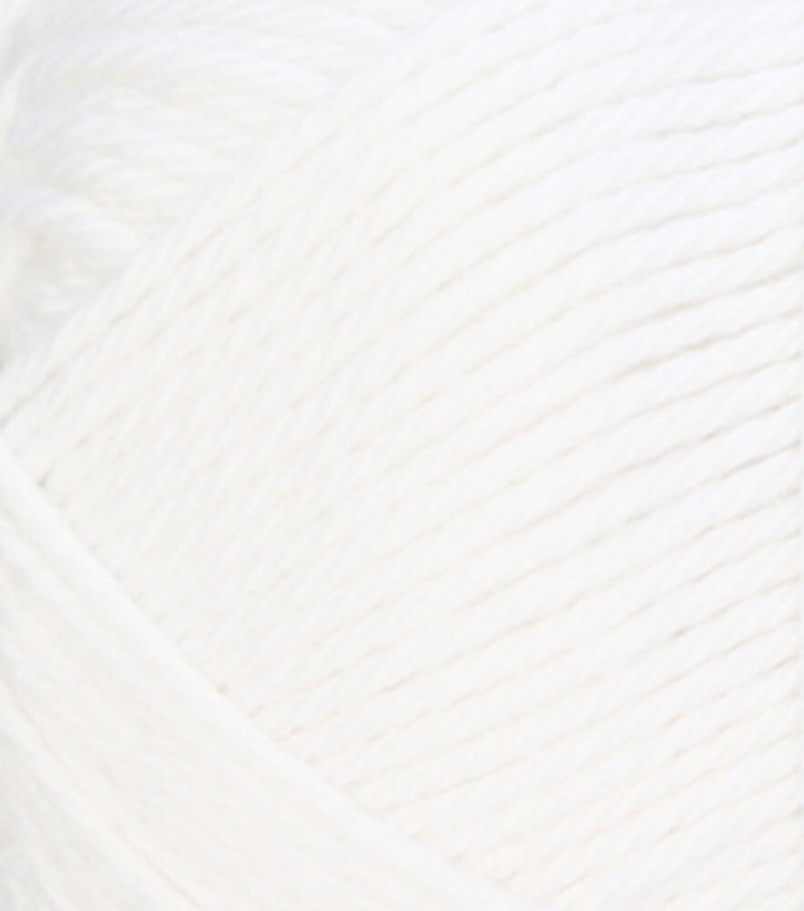 180yds Essential Light Weight Cotton Yarn by K+C, White, swatch, image 1