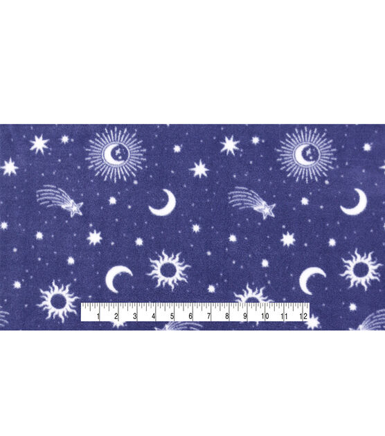Celestials on Purple Anti Pill Fleece Fabric, , hi-res, image 4