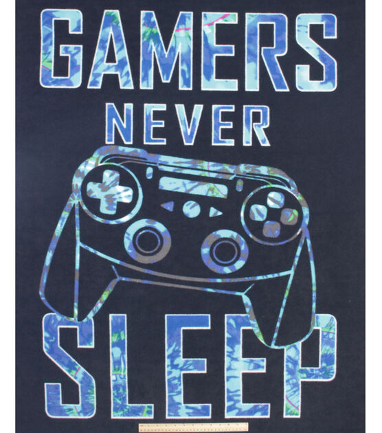 48" Wide Gamers Never Sleep No Sew Fleece Blanket, , hi-res, image 3