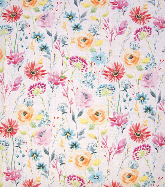 Large Watercolor Floral Keepsake Calico Cotton Fabric