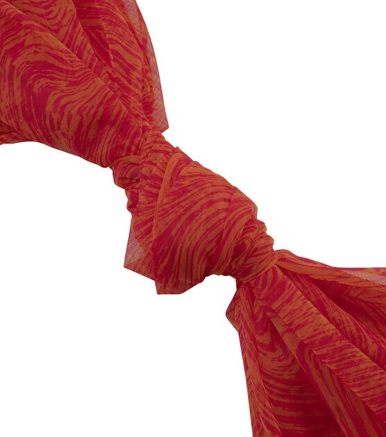 Orange Abstract Printed Tulle Fabric, , hi-res, image 2