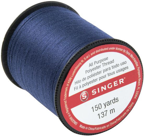 SINGER Dual Duty Cotton Covered Polyester Thread 200 Yards Navy, , hi-res, image 3