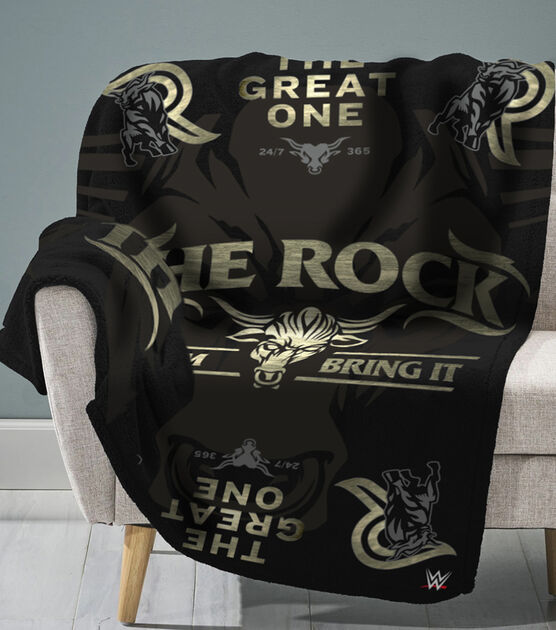 Uncanny Brands WWE The Rock 60” x 80” Plush Blanket, , hi-res, image 2