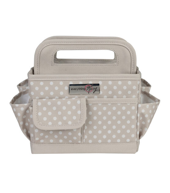 Everything Mary 9 Dots on Tan Collapsible Craft Caddy
