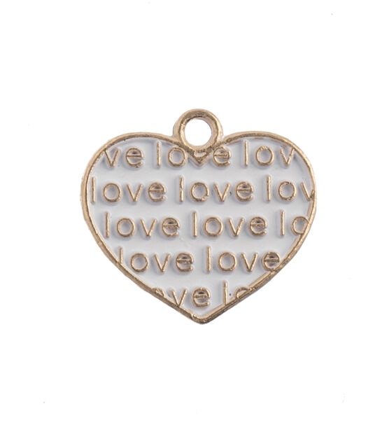 John Bead Sweet & Petite Charms Heart with Words White 10pcs, , hi-res, image 2
