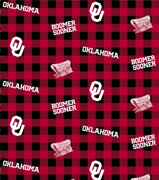 University of Oklahoma Sooners Cotton Fabric Buffalo Check, , hi-res, image 2
