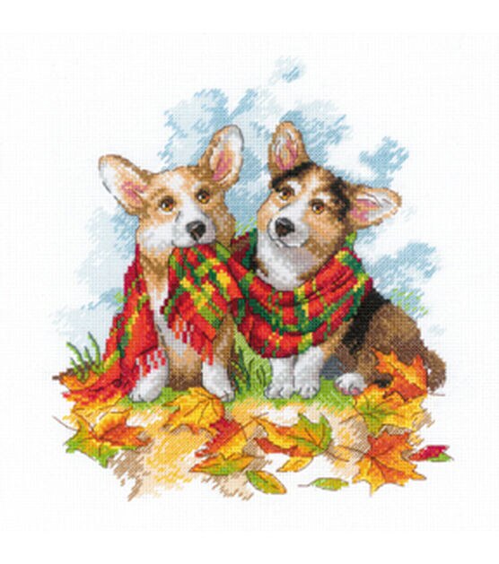 RIOLIS Cross-Stitch Kits - Orange & Brown Ready for Autumn Counted