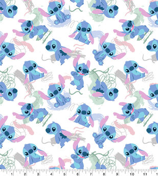 Disney Lilo and Stitch Cotton Fabric Multi Poses