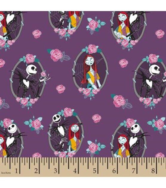 Jack & Sally Together Nightmare Before Christmas Cotton Knit Fabric