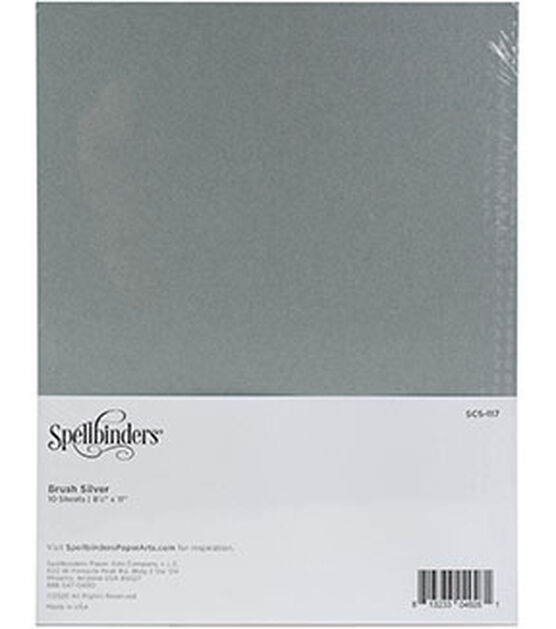 Spellbinders Color Essentials Cardstock 8.5'' x 11'' 10 Pkg Brushed Silver