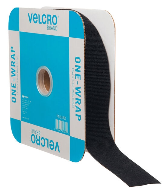 VELCRO Brand ONE WRAP 1&1/2in Tape Black Flange