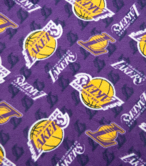 Los Angeles Lakers Fleece Fabric Logos on Purple, , hi-res, image 3