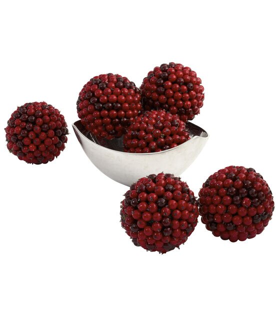 Nearly Natural 5" Red Berry Balls 6pk