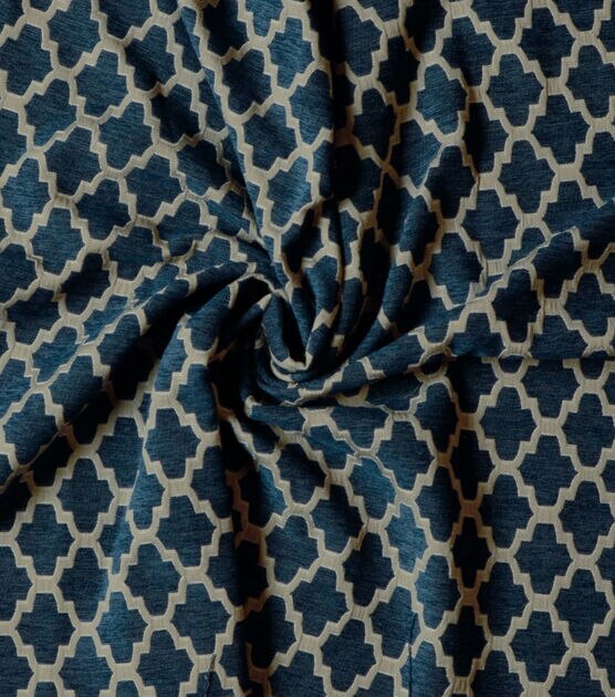 Covington Upholstery Fabric 58" Trellis Walk Indigo 593, , hi-res, image 3