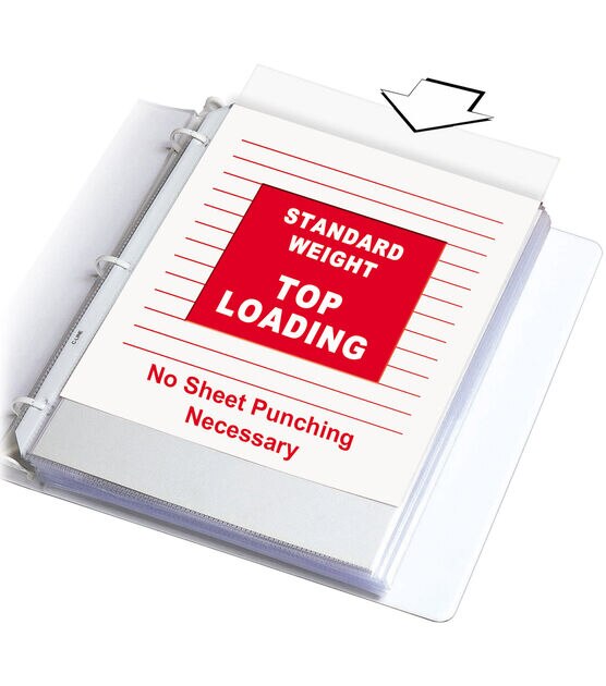 Top Loading Sheet Protectors 8.5"X11" 100 Pack Clear, , hi-res, image 2