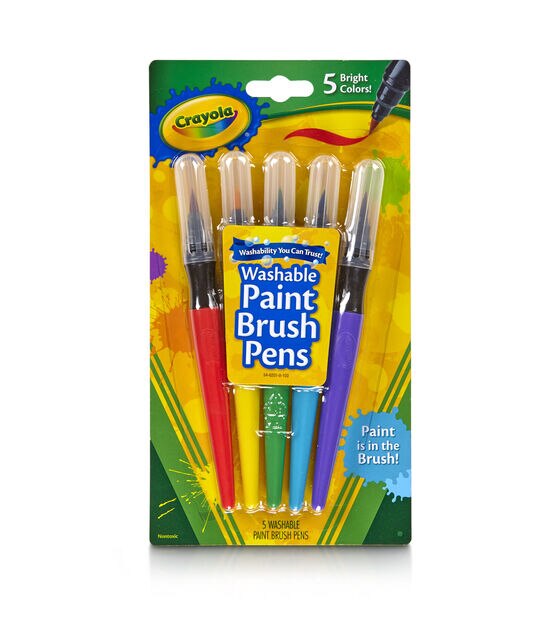 Washable No-Drip Paint Brush Pens, 5 Count, Crayola.com