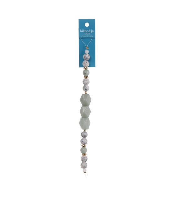 7" Mint & White Amazonite Stone Strung Beads by hildie & jo