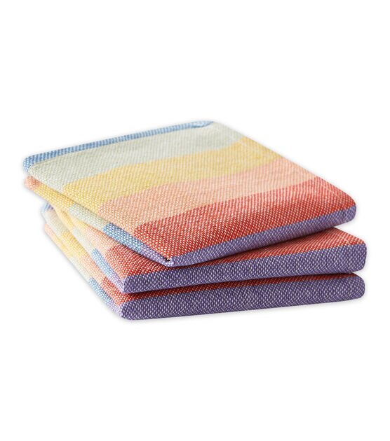 Design Imports Set of 6 Rainbow Kitchen Towels & Dishcloths, , hi-res, image 4