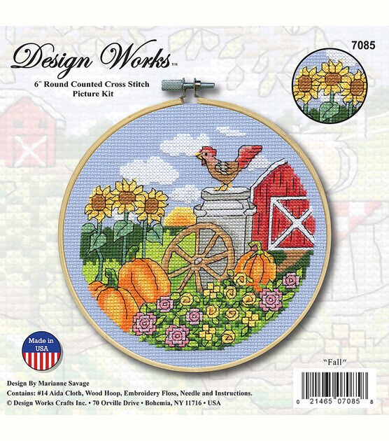 Fruit Mandala Counted Cross Stitch Kit 6 Inch Kit Suitable for Beginners 