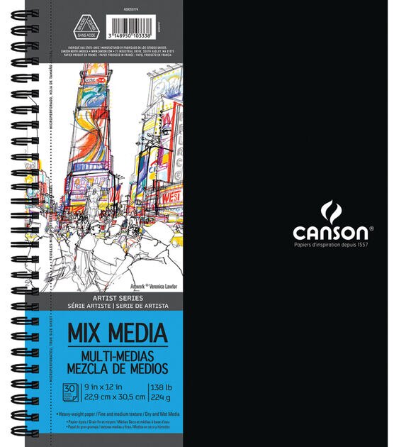 3-in-1 Mixed Media Sketch Book 9in x 12in