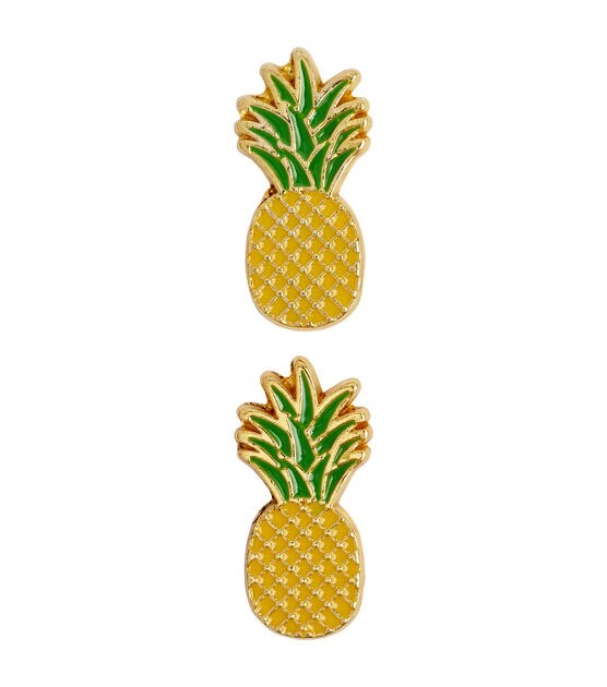 La Mode 7/8" Yellow & Green Pineapple Buttons 2pk, , hi-res, image 3