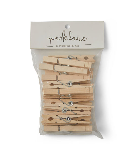 3" Ivory Wood Clothespins 24pk by Park Lane