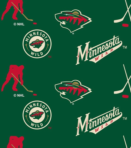 Minnesota Wild Fleece Fabric Tossed