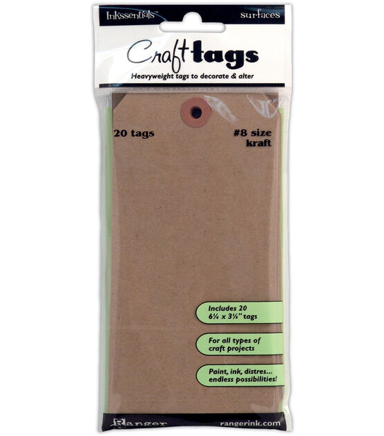 Inkssentials Surfaces Kraft Tags 20pk Large