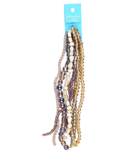 Light Brown Glass Multi Strand Seed Strung Beads by hildie & jo