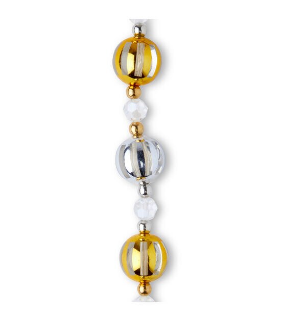 7" x 15.5mm Gold & Silver Bulb Plastic Strung Beads by hildie & jo, , hi-res, image 3