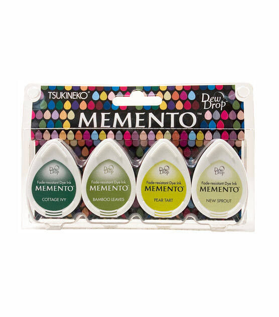 Tsukineko Memento 4 Pack Dew Drop Dye Ink Pads Greenhouse